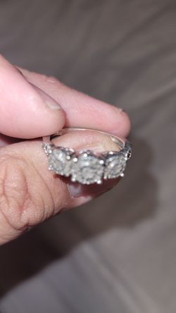 1/4 Karat Cluster Engagement Ring Sterling Silver