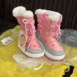 Apakowa Kids Girls Insulated Fur Winter Warm Snow Boots