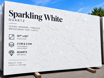 Sparkling White Quartz Slab 2CM / 3CM | 127" x 63" | Countertop Stone