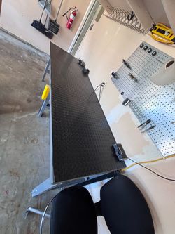Industrial Workspace Bundle: Uline Workbench & Safco Drafting Stool