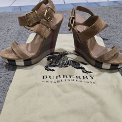 Burberry Wedge Sandals - Size 5 1/2
