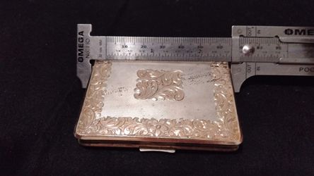 Vintage Silver sterling and gold Engraved Card Case