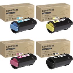 VersaLink C500/C505 Toner Cartridge Compatible for Xerox VersaLink C500 C500N C500DN C505 C505N C505DN Printer 4 Pack: 106R03862 106R03859 106R03860 1