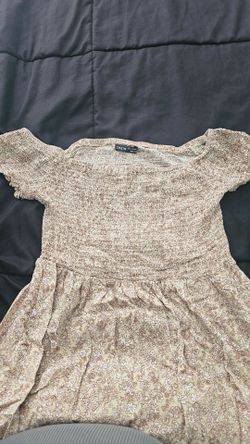 Tan floral maxi dress