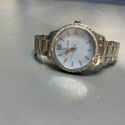 MK women’s watch Silver, And Light Blue Face Gently Used