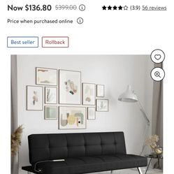 Serta Mason Futon with USB Power, Black Upholstery