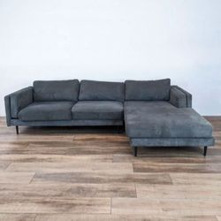 Dark Gray Living Spaces Aries Sectional Sofa with Right Chaise