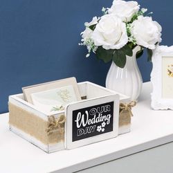 Wood Card Box With Chalk Board