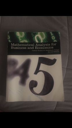 Mathematical analysis for business and economics