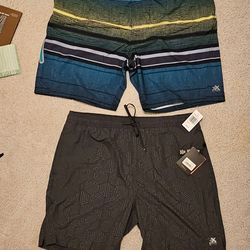 NEW Men Swim Trunks Size XL (dark Grey), XXL (Blue - Yellow), $25 Each.