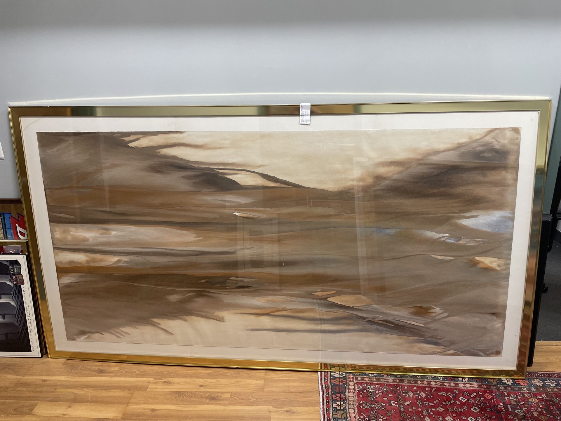 Large Gold Framed Abstract Art