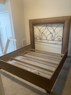 NICE LEATHER KING  BED FRAME