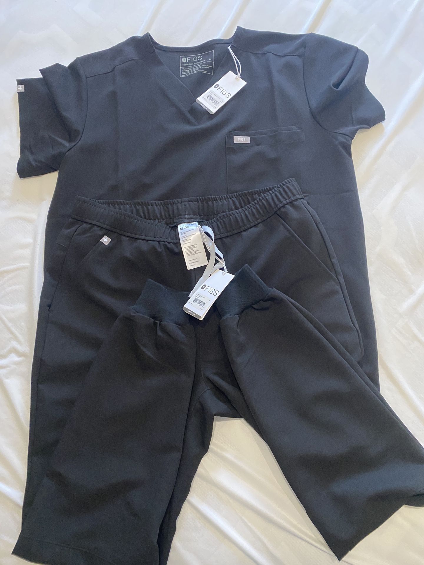 Figs Scrubs Set Black With Tags Medium