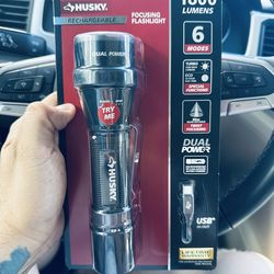 Husky 1800 lumens rechargeable flash light