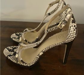 Tory Burch Strappy High Heel Snake Skin Sandals 