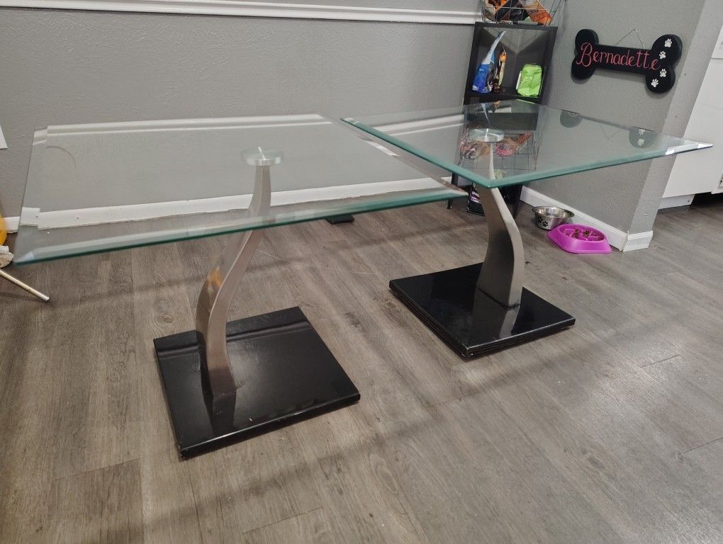 Contemporary Glass End Tables