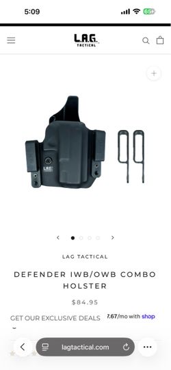 LAG Tactical Defender IWB/OWB Combo Holster (1911 FULL SIZE NON RAILED)