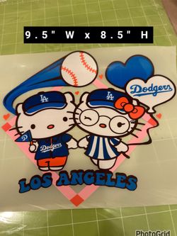 2PCS HELLO KITTY DODGERS DTF TRANSFER ( COLD PEEL ) 