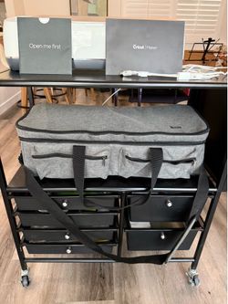 Ultimate Cricut Maker Station Bundle - 1st Gen (CXPL301) with Rolling Cart, Travel Case, & MacBook Adapter