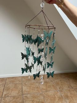 Butterfly Wind Chime with Crystal Beads