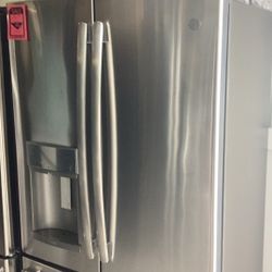 Used Clean Ge Profile Stainless Steel French Door Refrigerator 