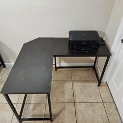 Espresso L-Shaped Corner Desk