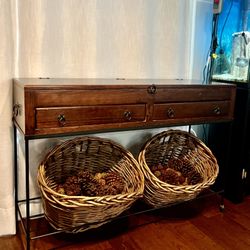 Real Wood with Metal - Sofa Back Console Table