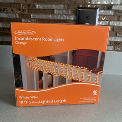 BRAND NEW ORANGE ROPE LIGHTS WHITE WIRE 18 FT $10 EACH