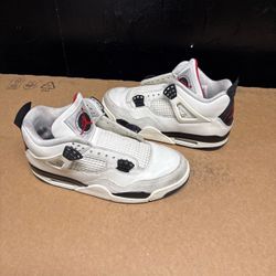Jordan Air Jordan 4 Retro White Cement Men's Mid Top Leather Sneakers NO BOX Size 10