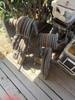 Weathered Weights, 2 Iron A/Frame Iron 2Tier Rack 6 Ft Long