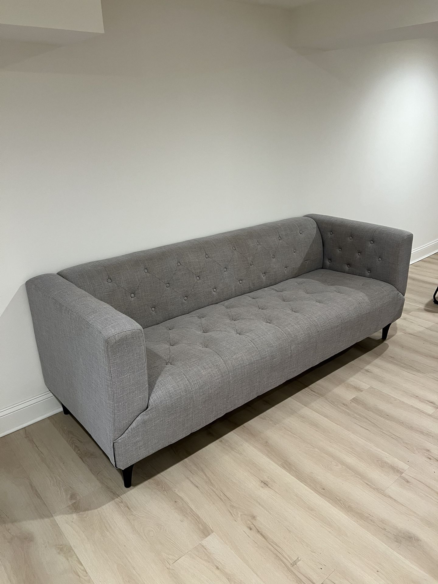 Modern Gray Tufted Sofa