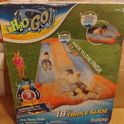 NEW - H2O Go! 18' Triple Lane Waterslide Slip N Slide