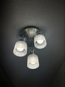 11.5"-3 Lights Modern Brushed Nickel Clear Glass + Frosted Glass ClusterSemi Flush Mount Lighting Fixture For Dining Room Hallway/ Living Room