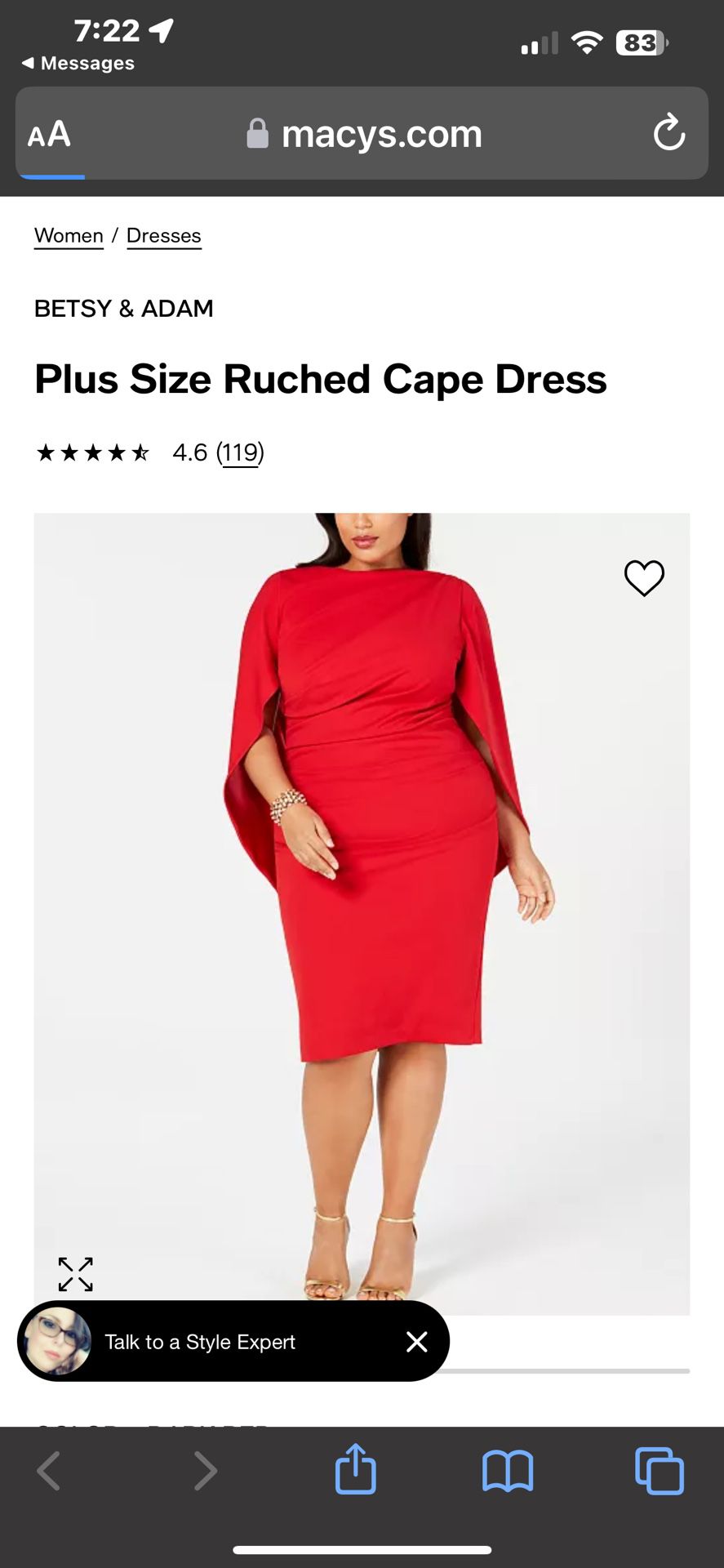  Red Plus Size Ruched Cape Dress 20