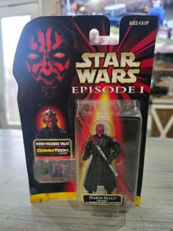 Star Wars Episode I DARTH MAUL Jedi Duel CommTech Chip Figure 1998 Hasbro