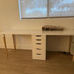 Long Ikea Desk And Drawers