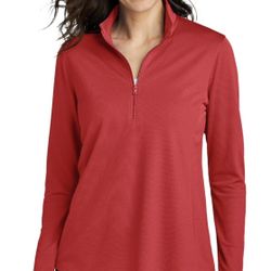 Port Authority Red Half Zip Warm Up Large 