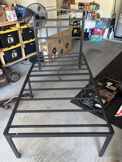 Twin Bed frame With Headboard With Plug