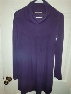 Purple Cowl Neck Tunic Blouse or dress. Long Sleeve. Blusa o Vestido morado