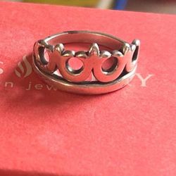 Retired James Avery Crown Ring Size 7