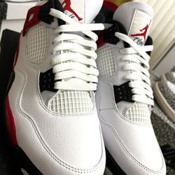 Nike Air Jordan 4 Retro Brand New In Box 9.5 White And Fire Red