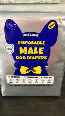 Disposable Male Dog Diapers Medium 17-26 pounds 18-25” waist