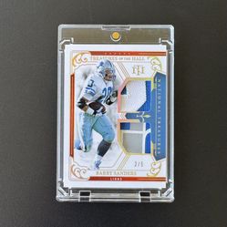 2025 Panini National Treasures Of The Hall - Barry Sanders /5 Dual Patch Lions