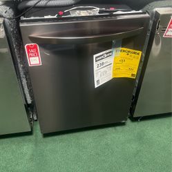 LG - 24" Top Control Smart Built-In Stainless Steel Tub Dishwasher with 3rd Rack, QuadWash Pro and 42dba - Black Stainless Steel