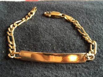 14k solid real Gold bracelet 5mm long 6" grams 5