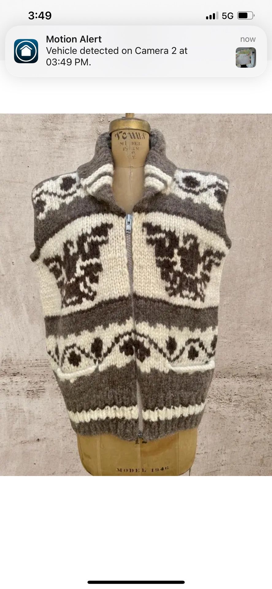 Cowichan Sweater Vest Large