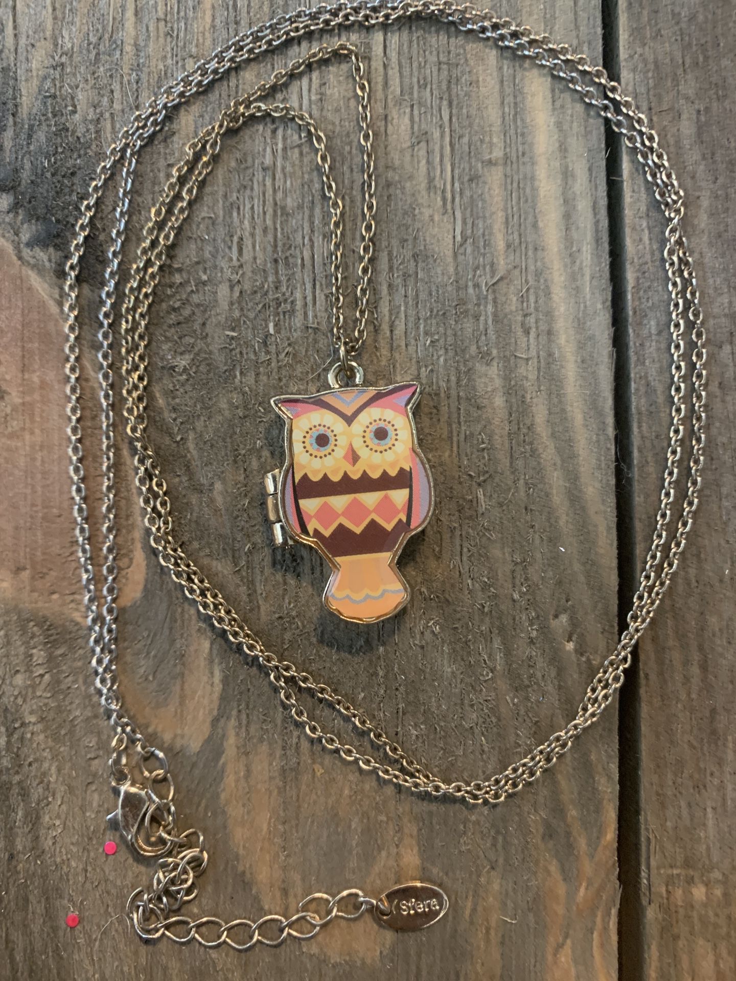 Sfera Owl Locket Necklace 