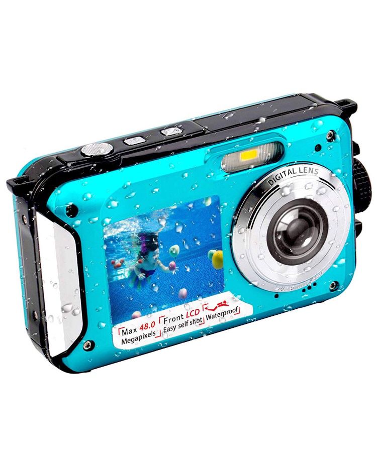 Brand new Waterproof Digital Camera featuring family Selfie/Dual Screen/Full-HD video recording