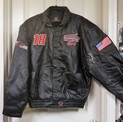 Leather Bobby Labonte Interstate Batteries jacket size large for Sale