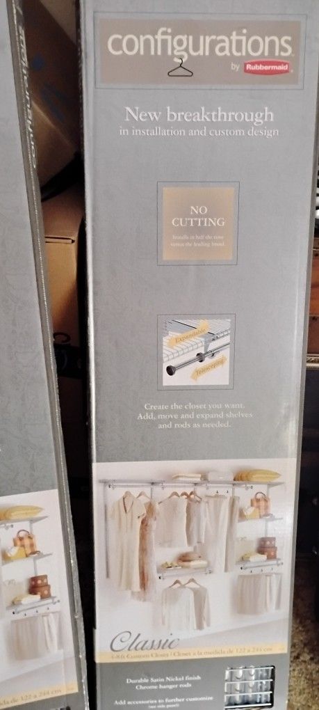 Brand New Rubbermaid Closet Organizers 